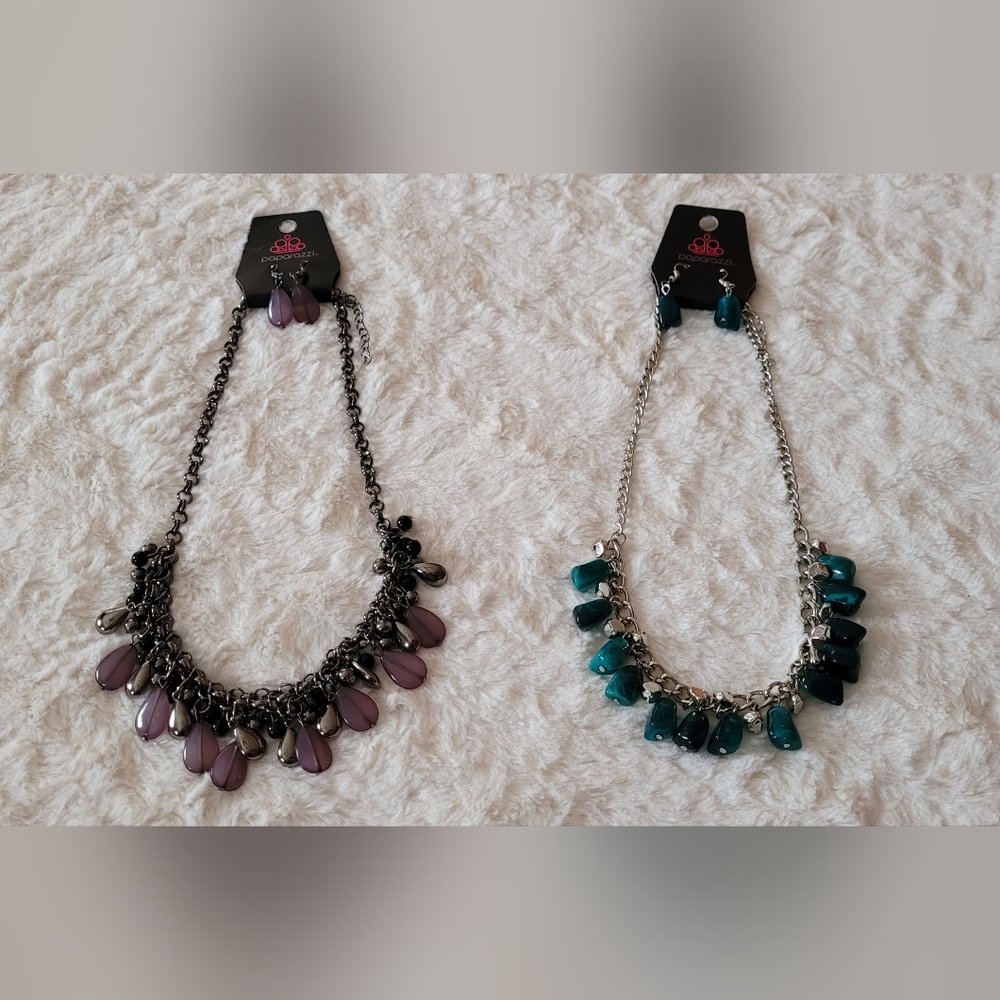 Two Paparazzi Necklaces with Matching Earrings - NWT